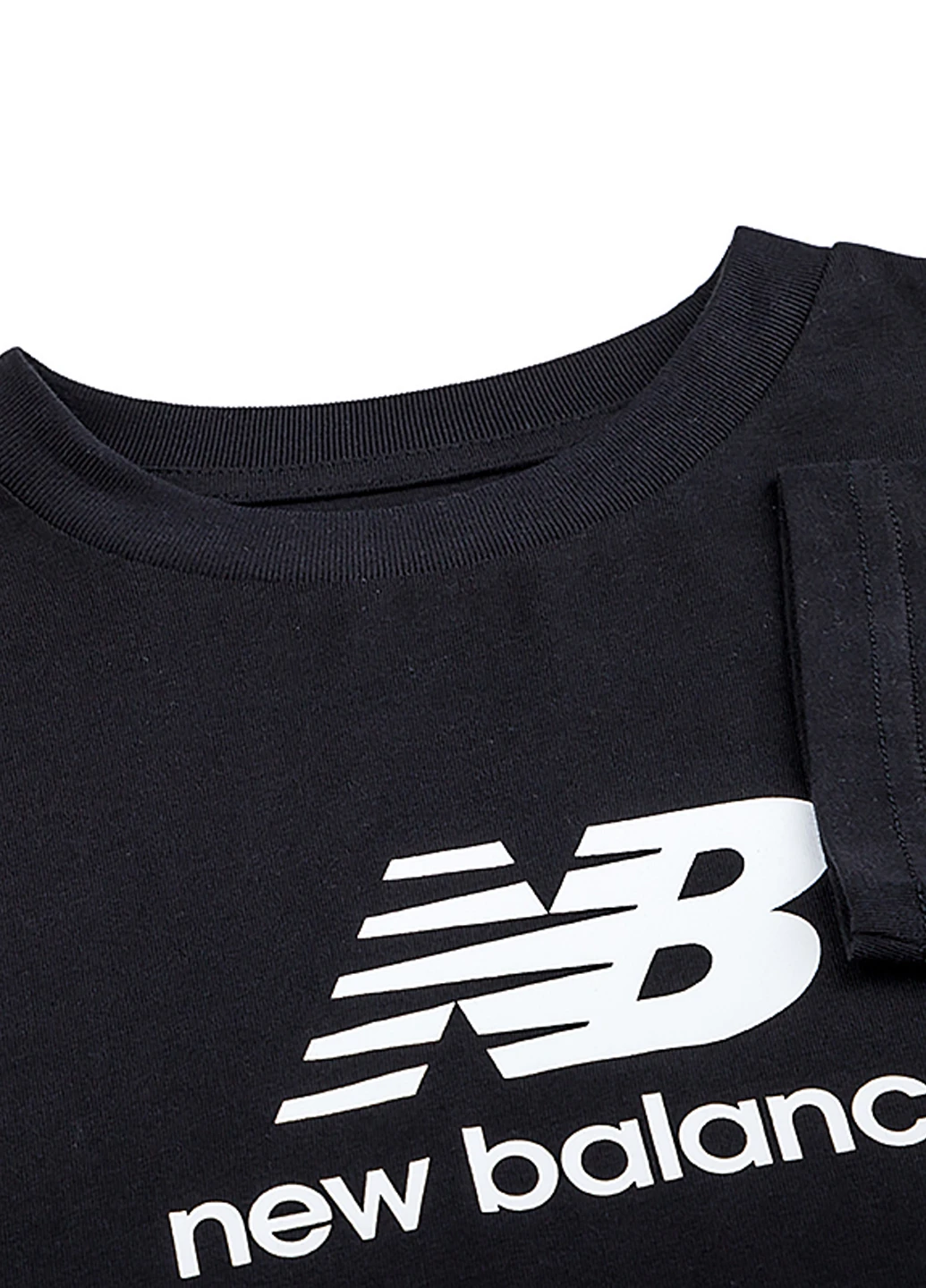 Чорна демісезонна футболка New Balance Essentials Stacked Logo Jersey