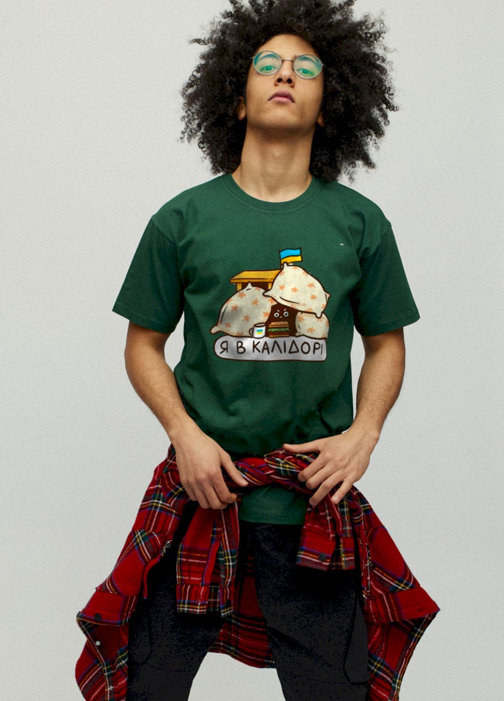 Темно-зелена футболка чоловіча basic YAPPI