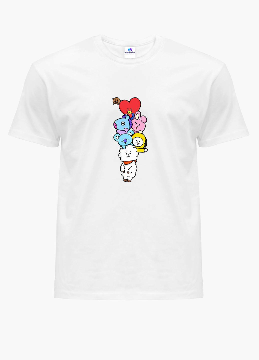 Белая демисезонная футболка детская бтс (bts) белый (9224-1064) 164 см MobiPrint