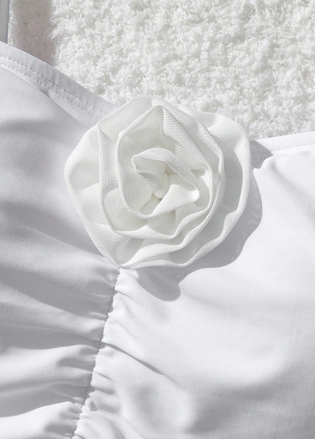 Білий літній купальник суцільний SHEIN