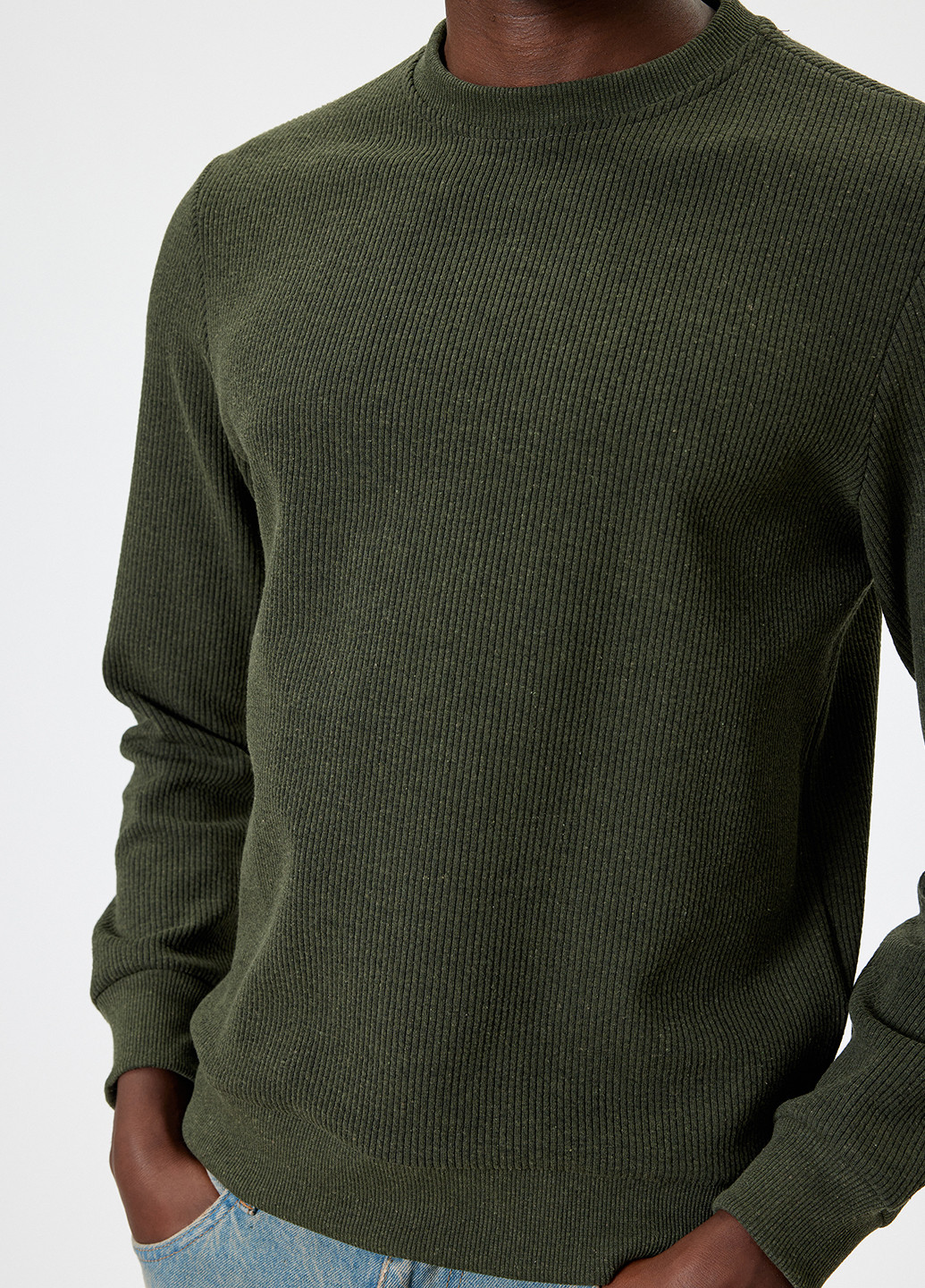 Хакі світшот KOTON однотонний без декору (362152258)