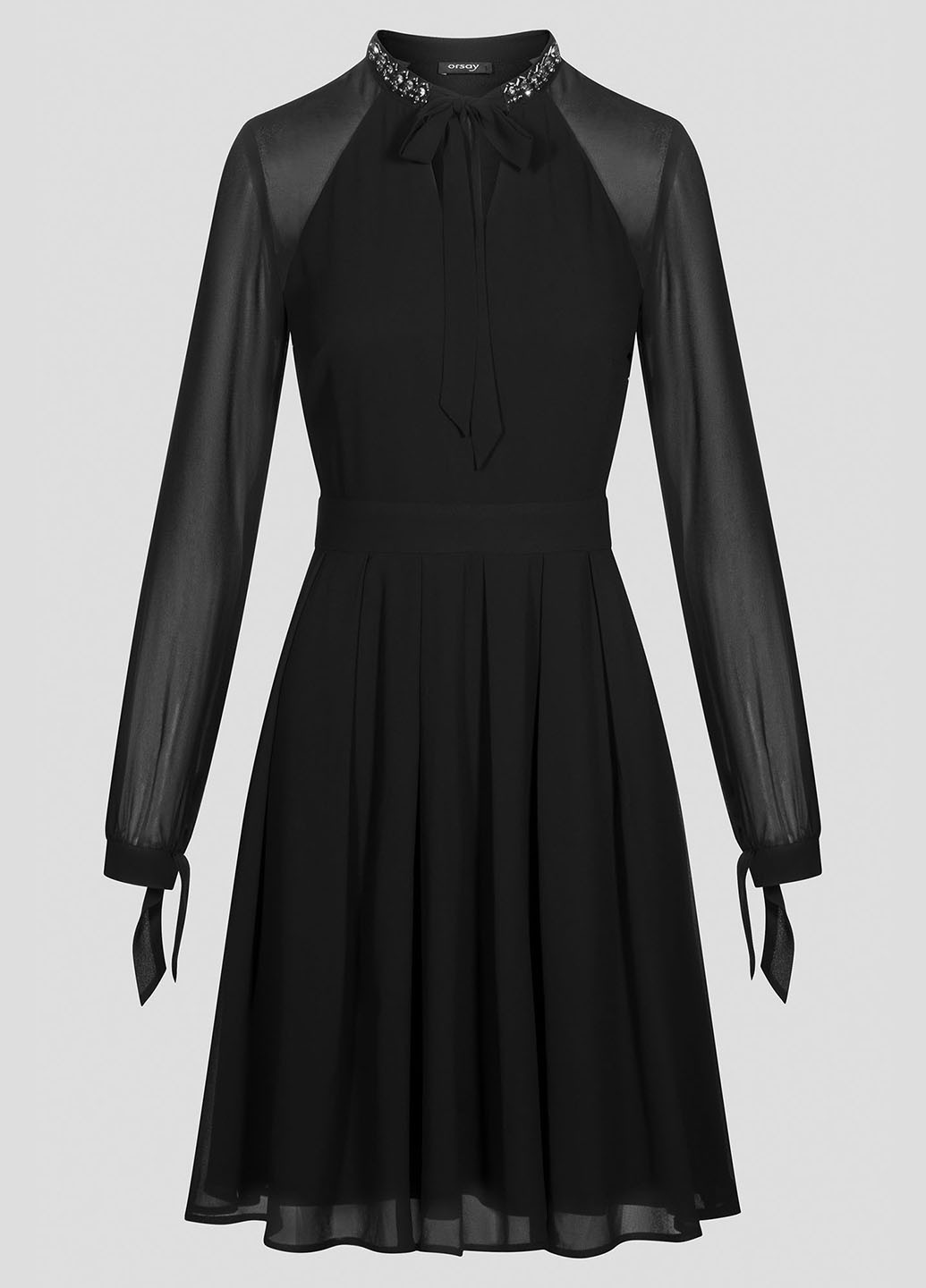 Черное кэжуал платье клеш Orsay однотонное