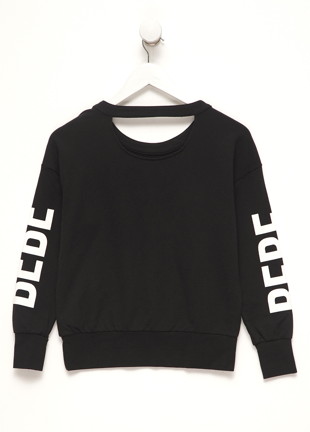 Bebe світшот напис чорний кежуал бавовна, трикотаж