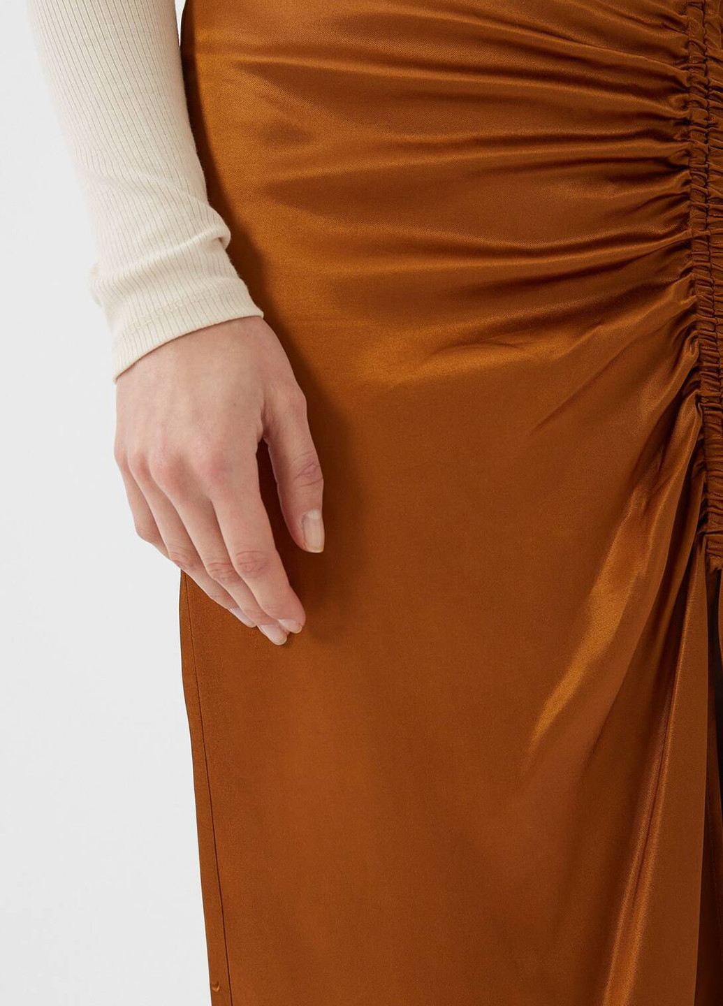Терракотовая кэжуал однотонная юбка Stradivarius