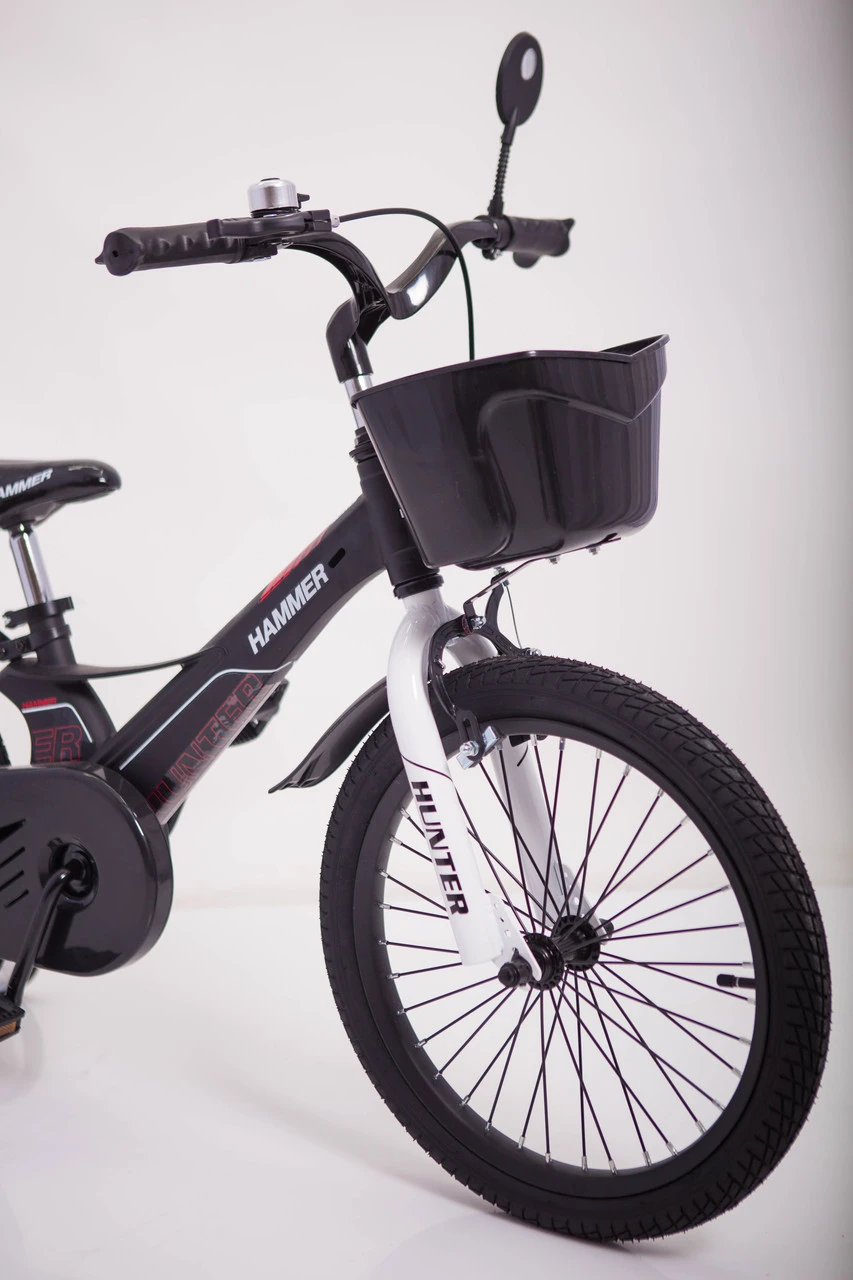 Детский Велосипед c облегченной рамой HUNTER-1850D с корзинкой Магниевый черный Hammer (252058477)