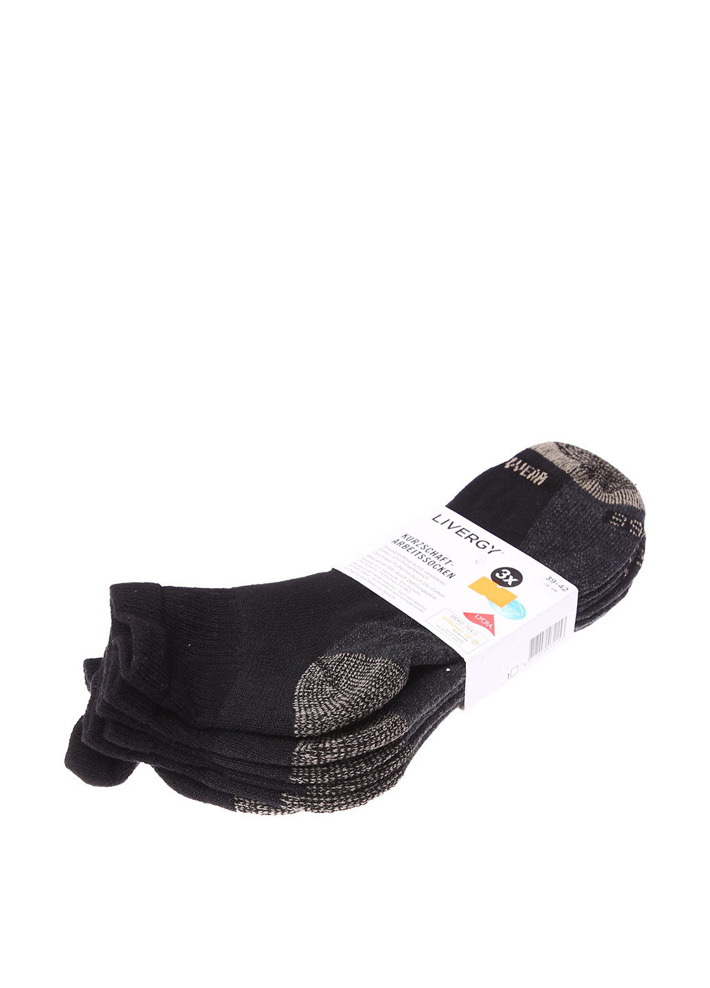 Шкарпетки (3 пари) Livergy меланжі чорні повсякденні