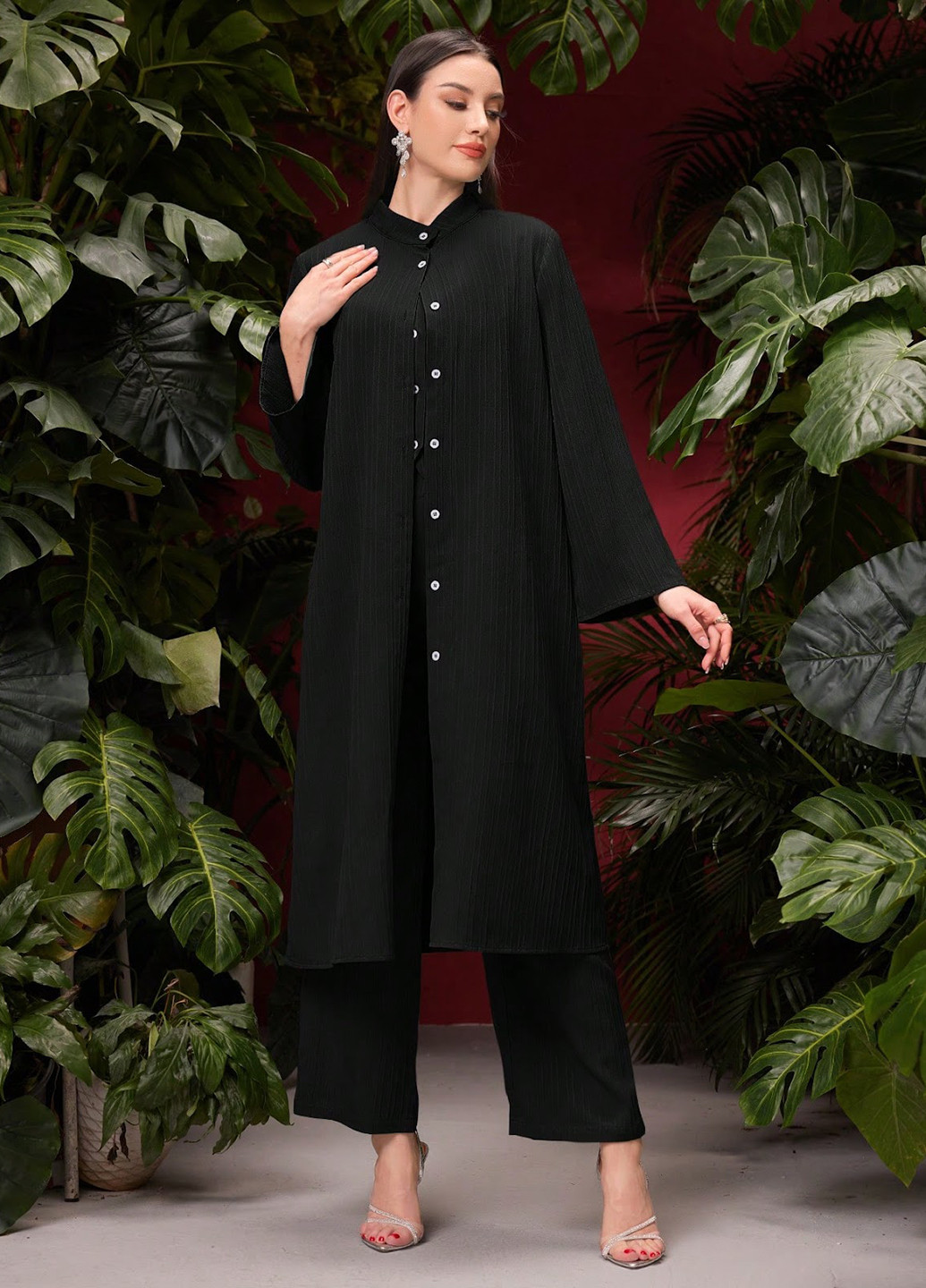 Костюм (кардиган, жилет, брюки) SHEIN (330487447)