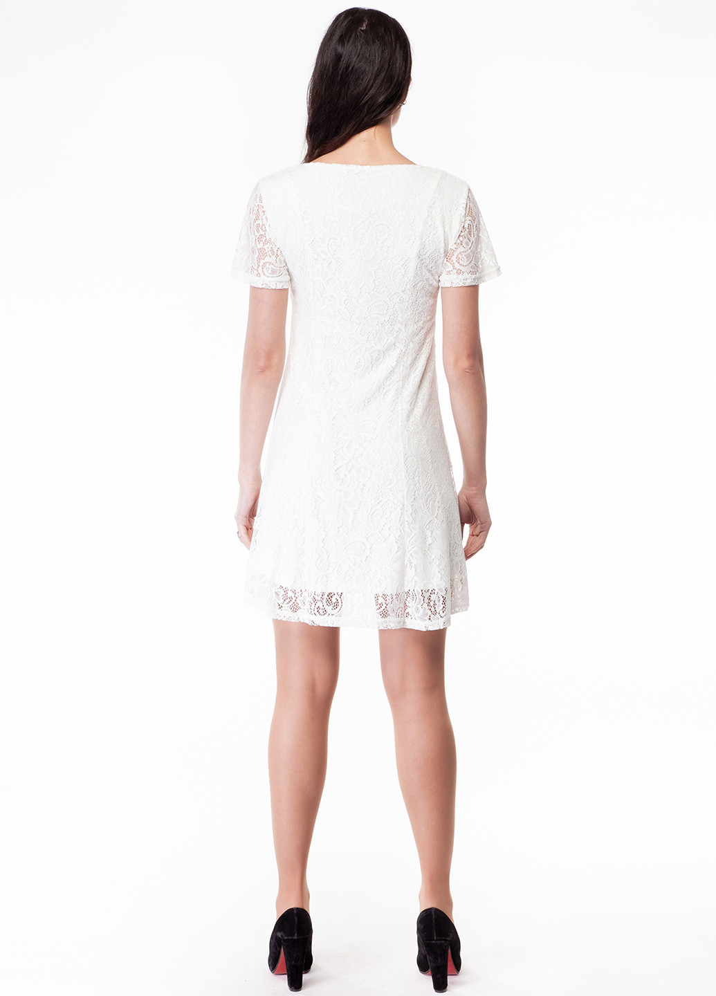 Белое кэжуал платье а-силуэт Free Quent однотонное