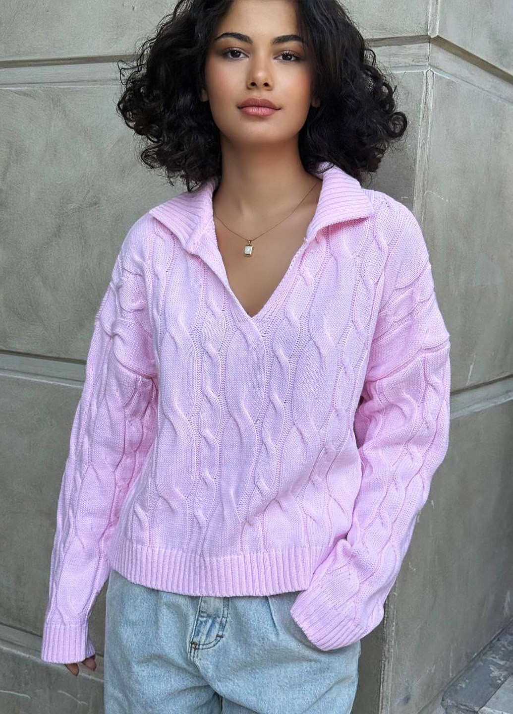 Рожевий демісезонний пуловер пуловер No Brand