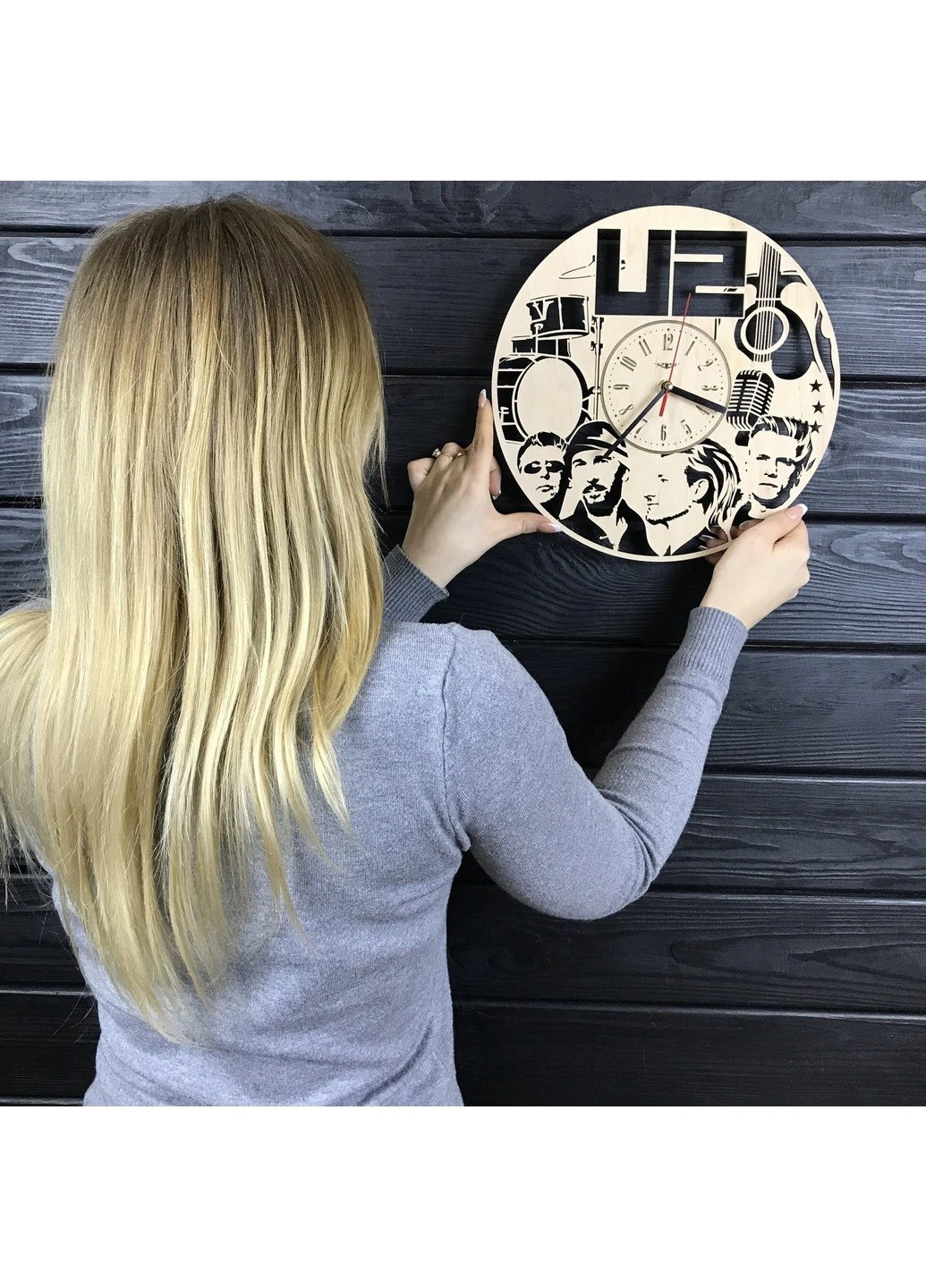 Оригинальные интерьерные часы на стену «U2» 7Arts (253567537)