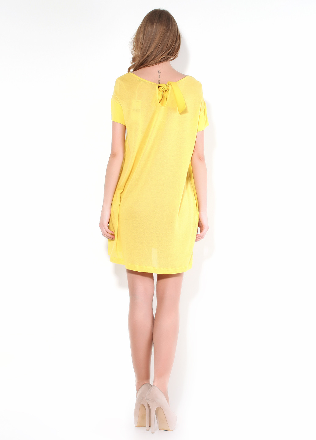 Желтое кэжуал платье Paolo Casalini