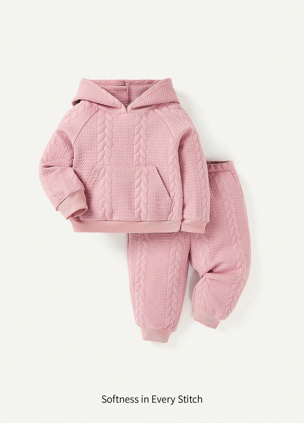 Світло-рожевий демісезонний костюм (худі, штани) брючний SHEIN