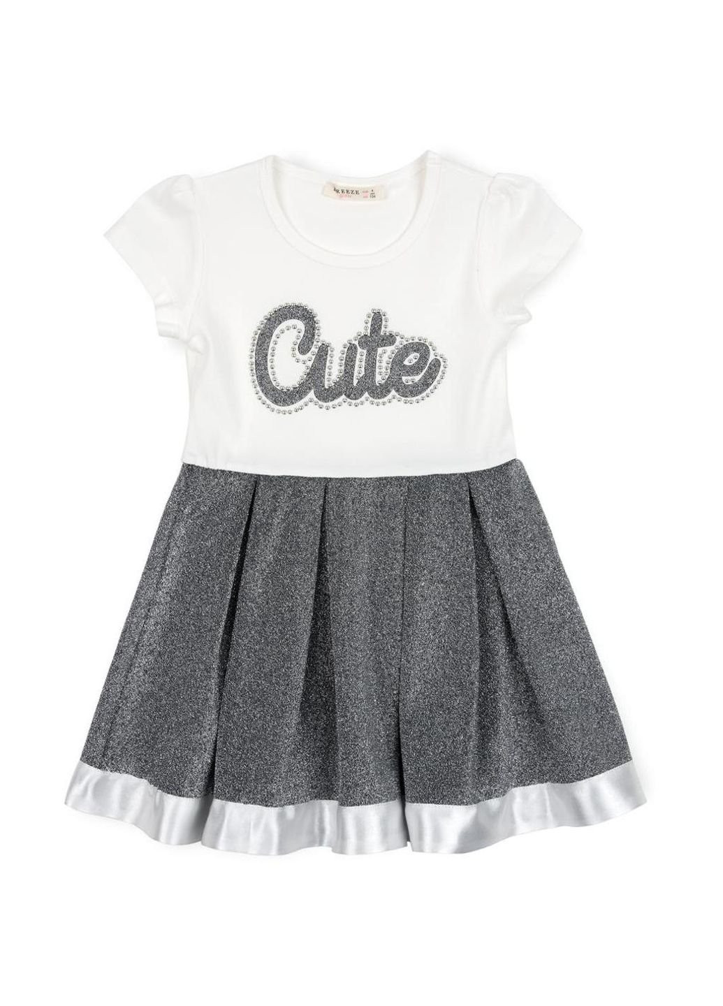 Срібна сукня "cute" (12424-116g-cream) Breeze (251326845)