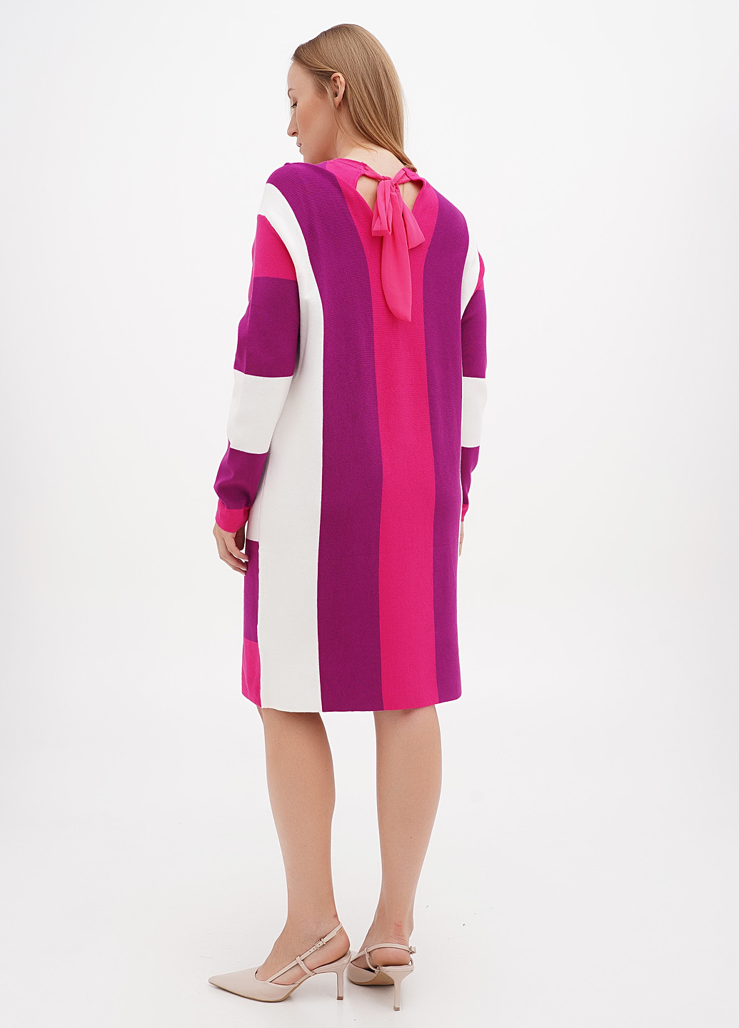 Малинова кежуал сукня сукня светр Minority в смужку