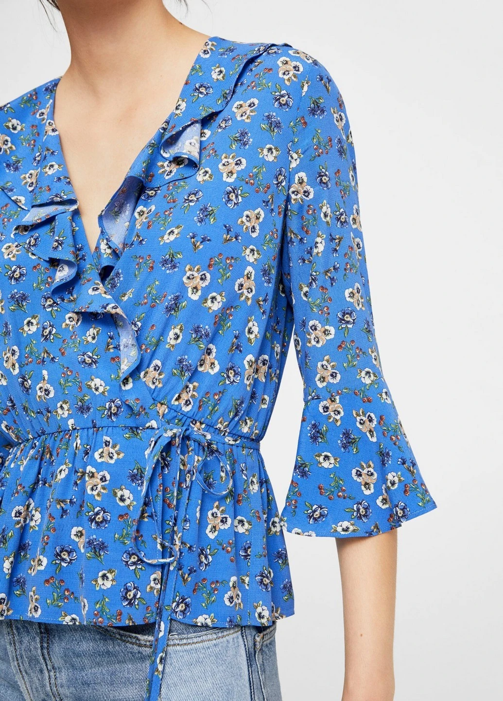Синяя блуза Mango