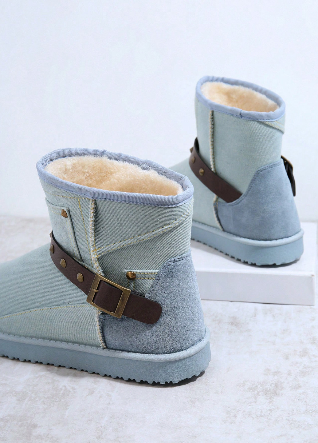 Светло-голубые летняя ботильоны SHEIN