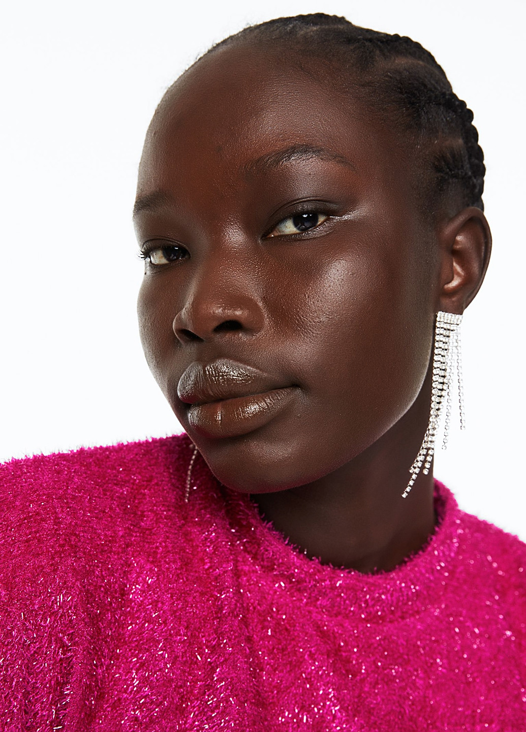 Розовое коктейльное платье H&M однотонное