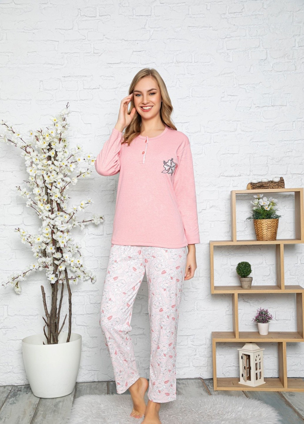 Розовая всесезон комплект (свитшот, брюки) Glisa Pijama