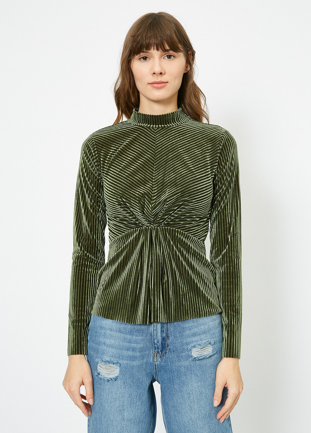 Темно-зеленая демисезонная блуза KOTON