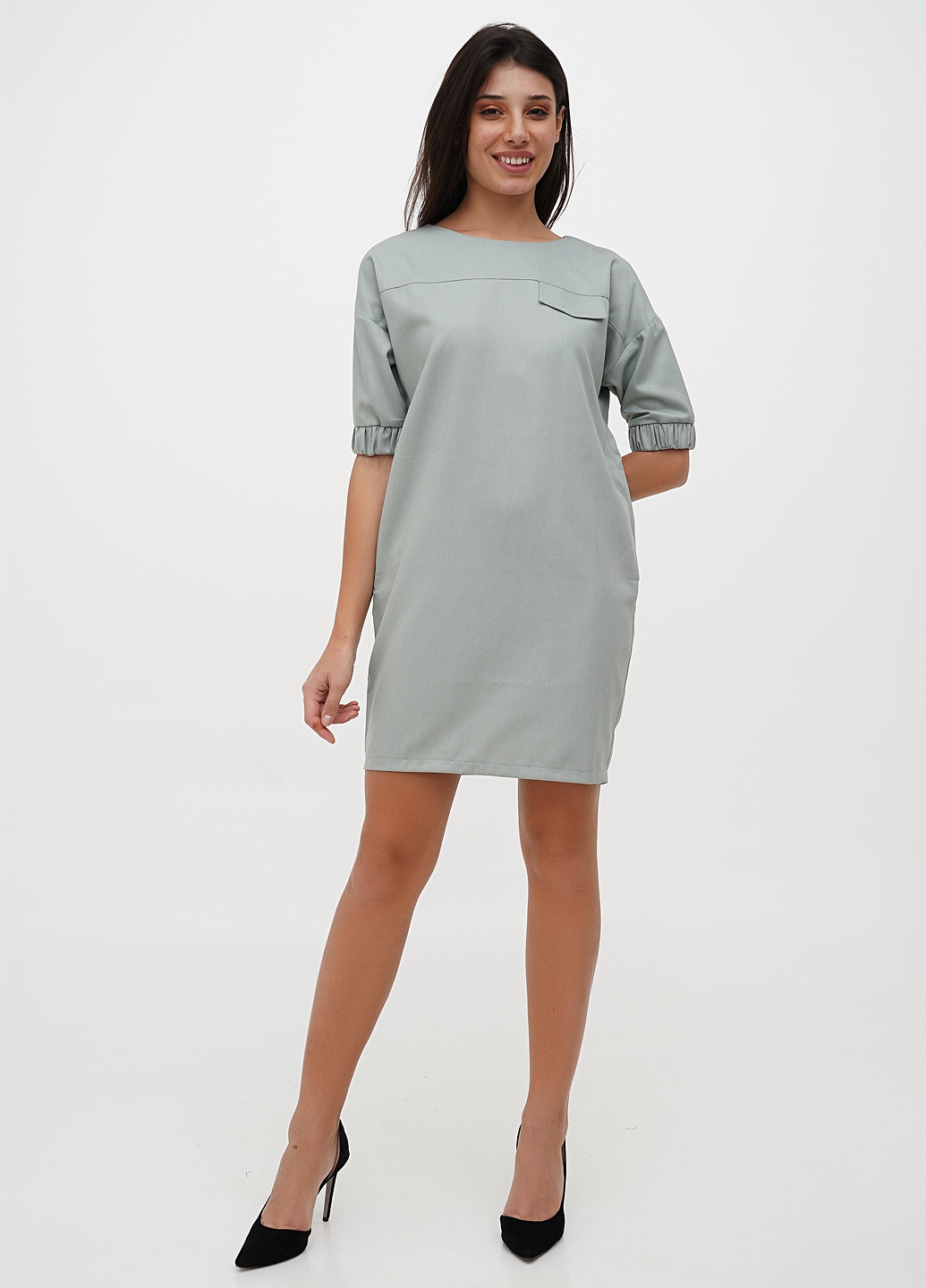 Зелена кежуал сукня Sassofono однотонна