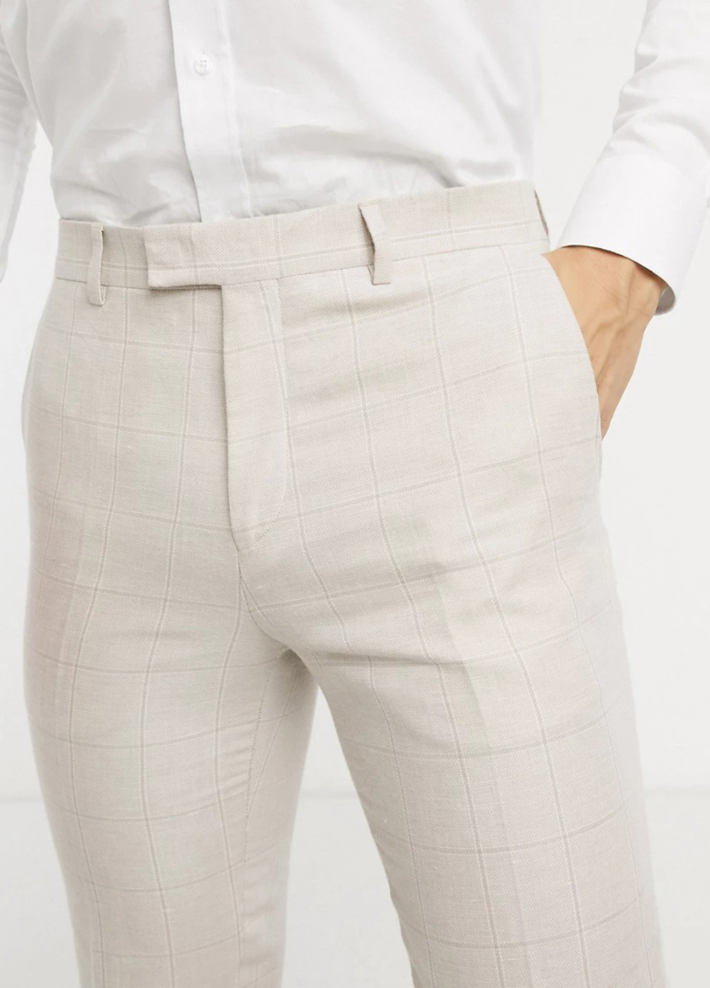 Светло-бежевые классические демисезонные прямые брюки Asos