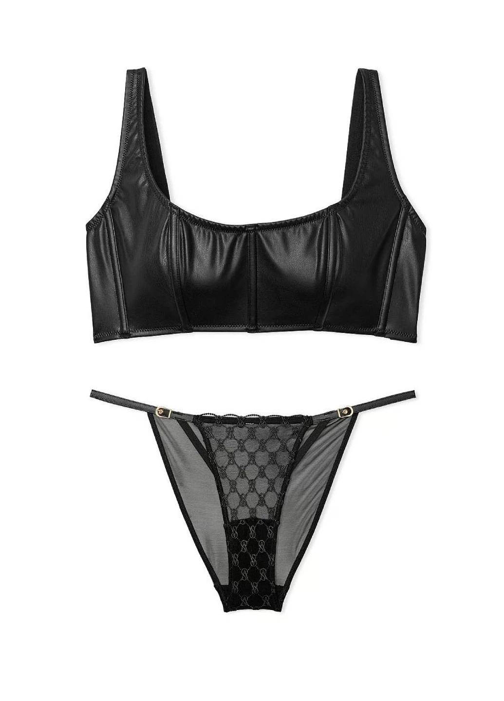 Чорний демісезонний комплект (бюстгальтер, трусики) Victoria's Secret
