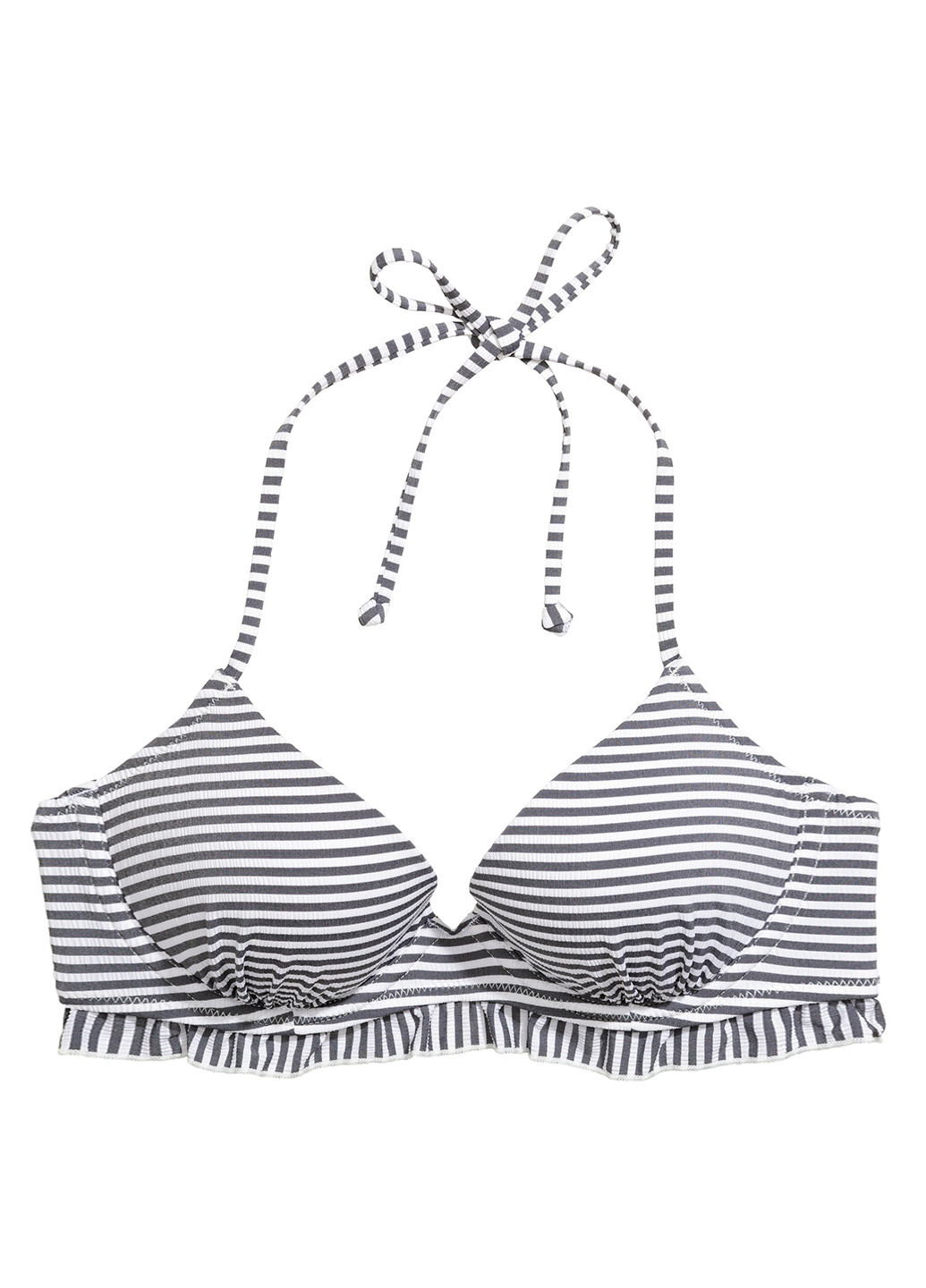 Купальный лиф H&M полоска комбинированный пляжный полиэстер