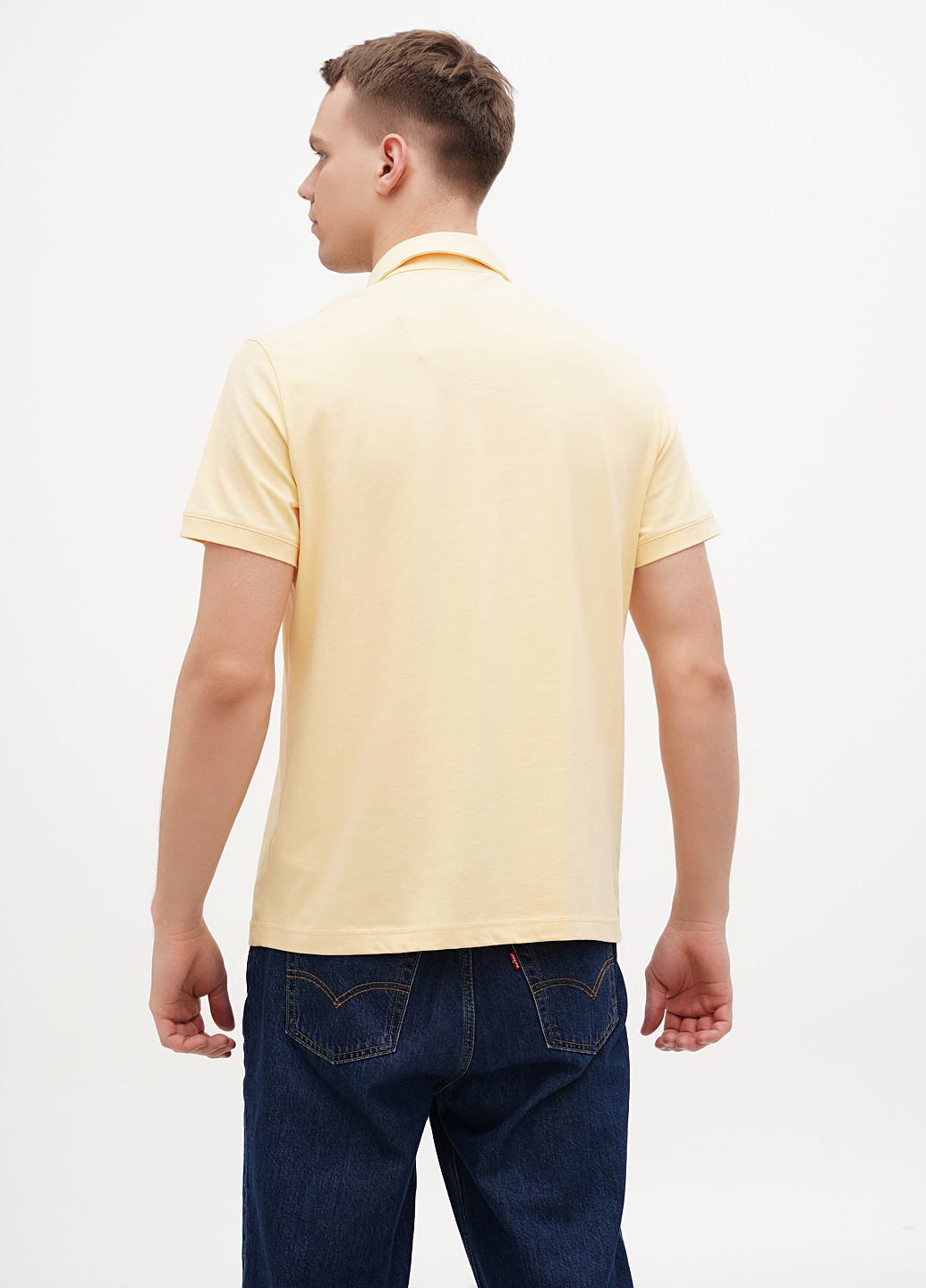 Желтая футболка-поло для мужчин H&M однотонная