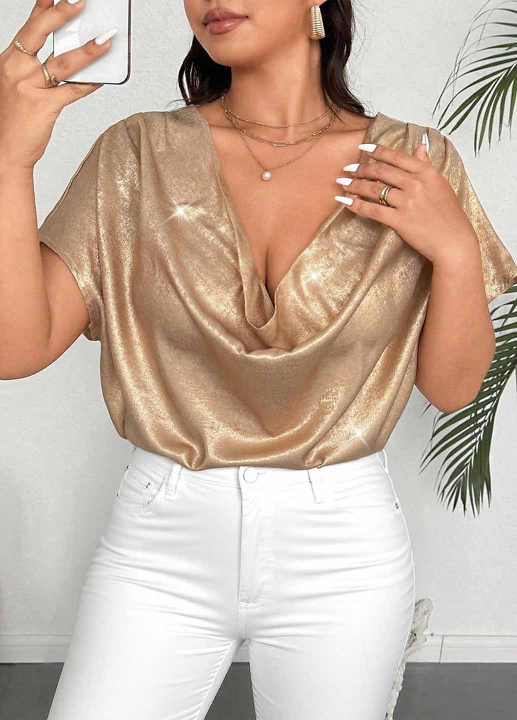 Золотая блуза SHEIN