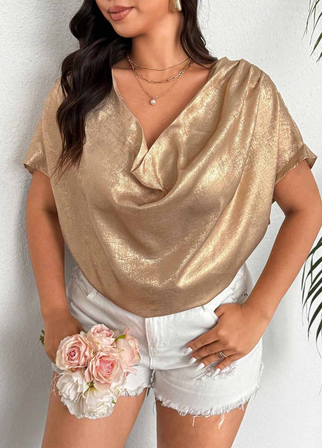 Золотая блуза SHEIN