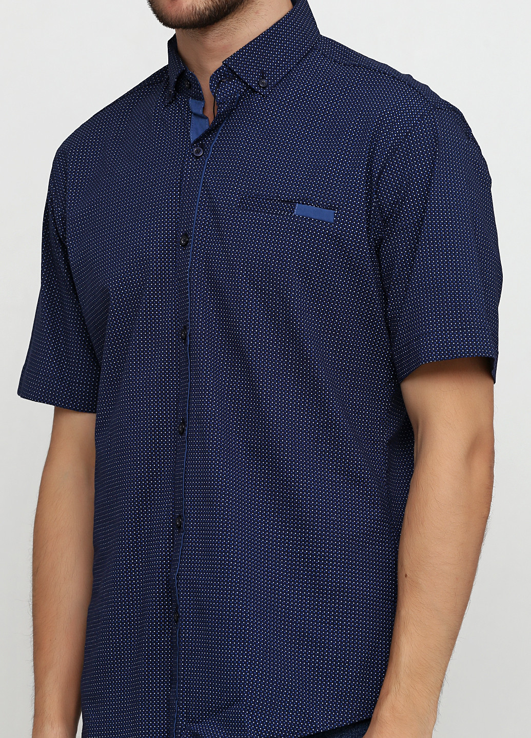 Темно-синяя кэжуал рубашка в горошек Recobar
