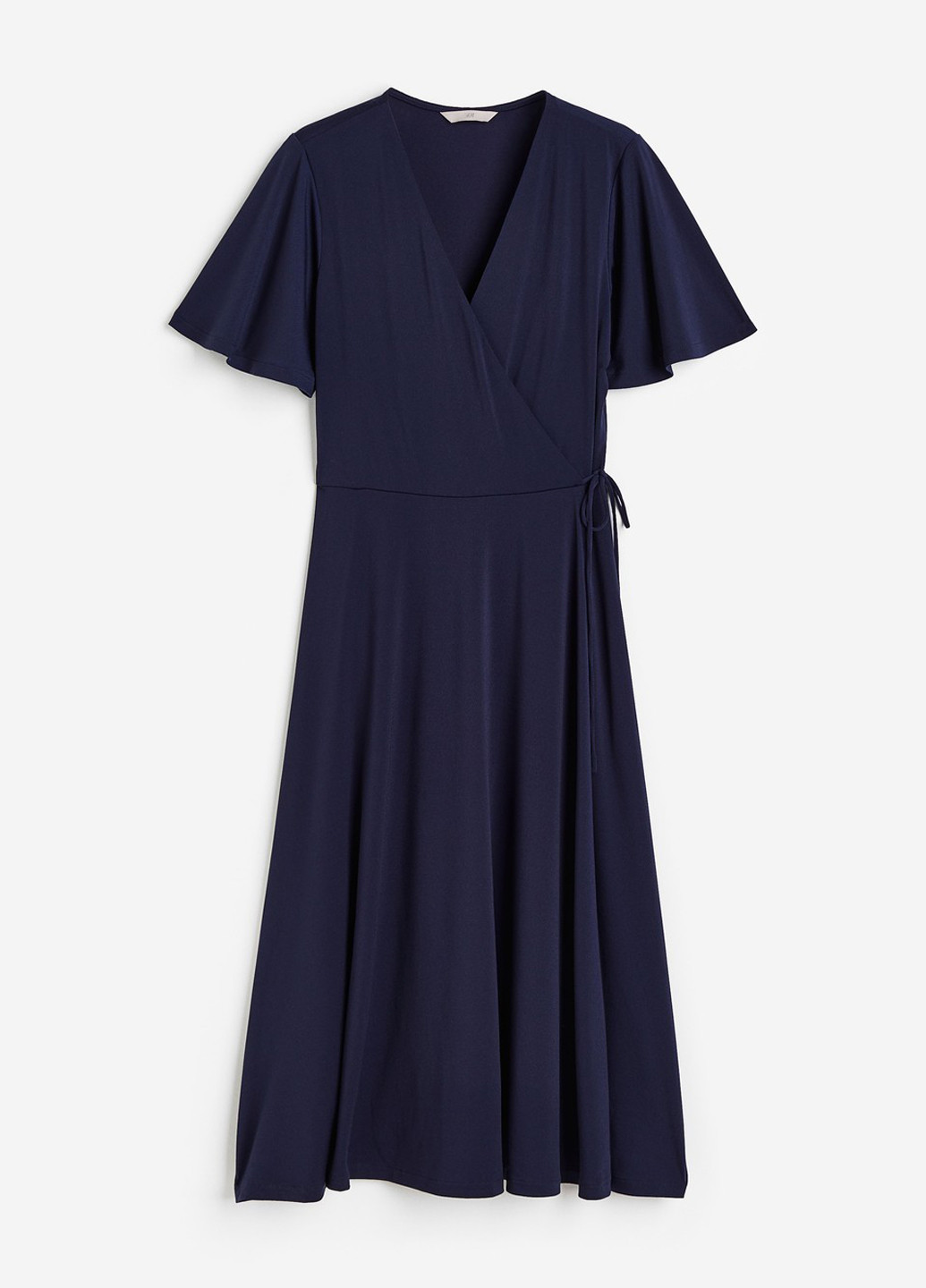 Темно-синя кежуал сукня на запах H&M однотонна
