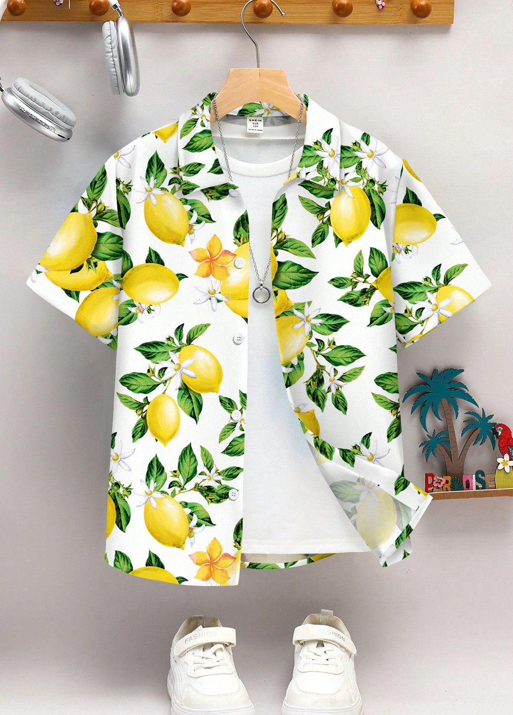 Белая кэжуал рубашка с рисунком SHEIN