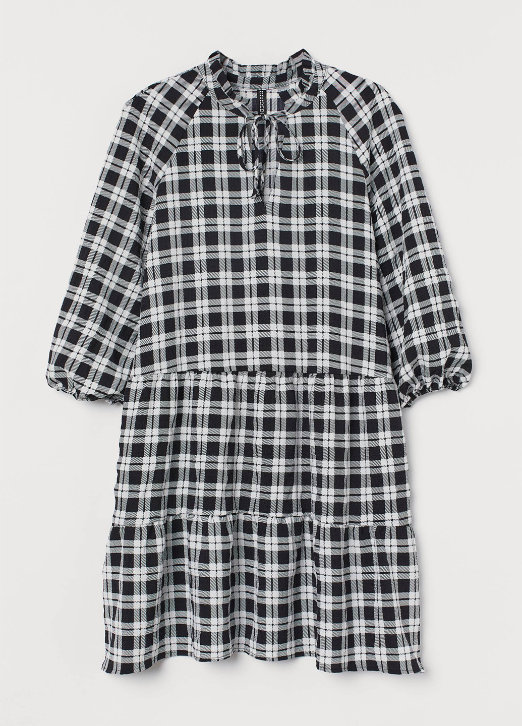 Чорно-білий кежуал сукня H&M в клітинку