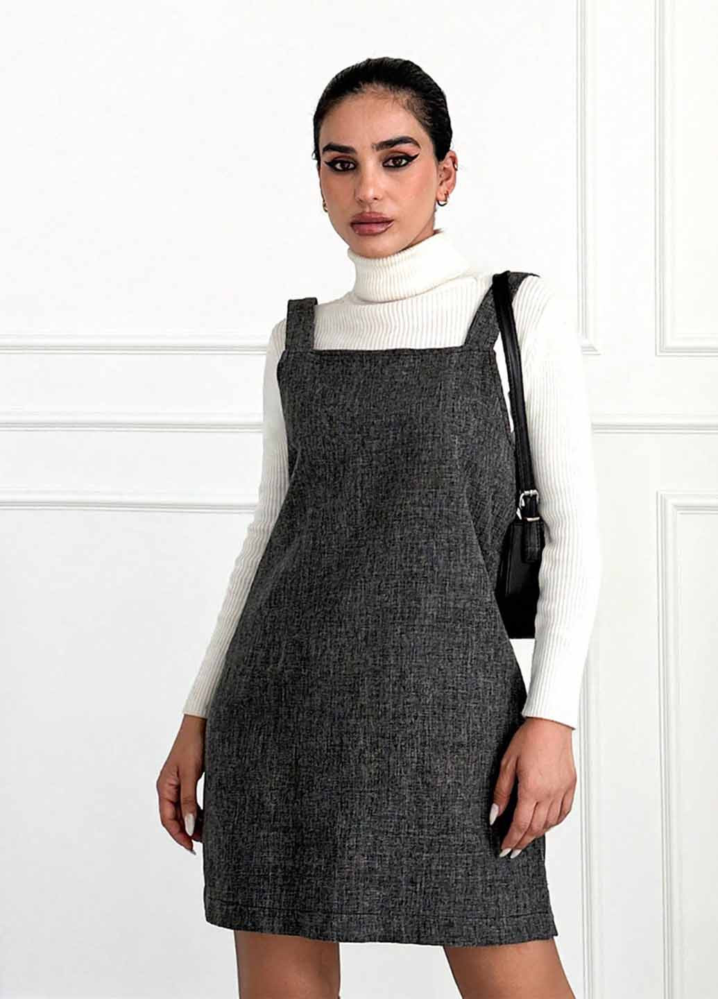 Демисезонный женский сарафан SHEIN меланжевый