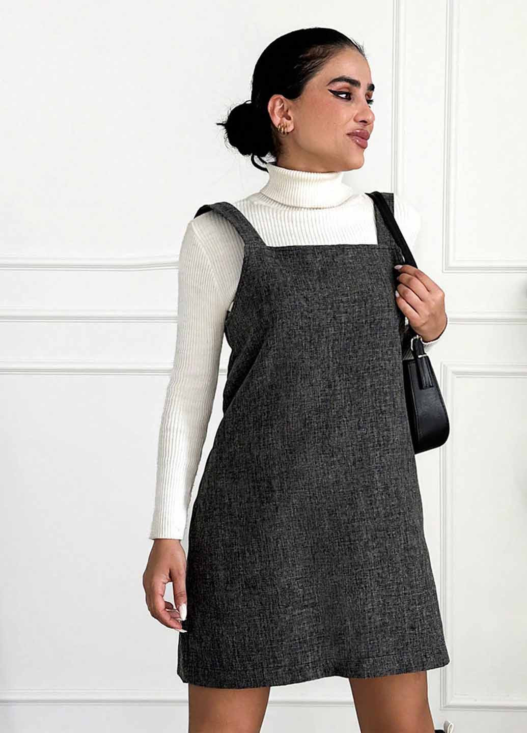 Демисезонный женский сарафан SHEIN меланжевый