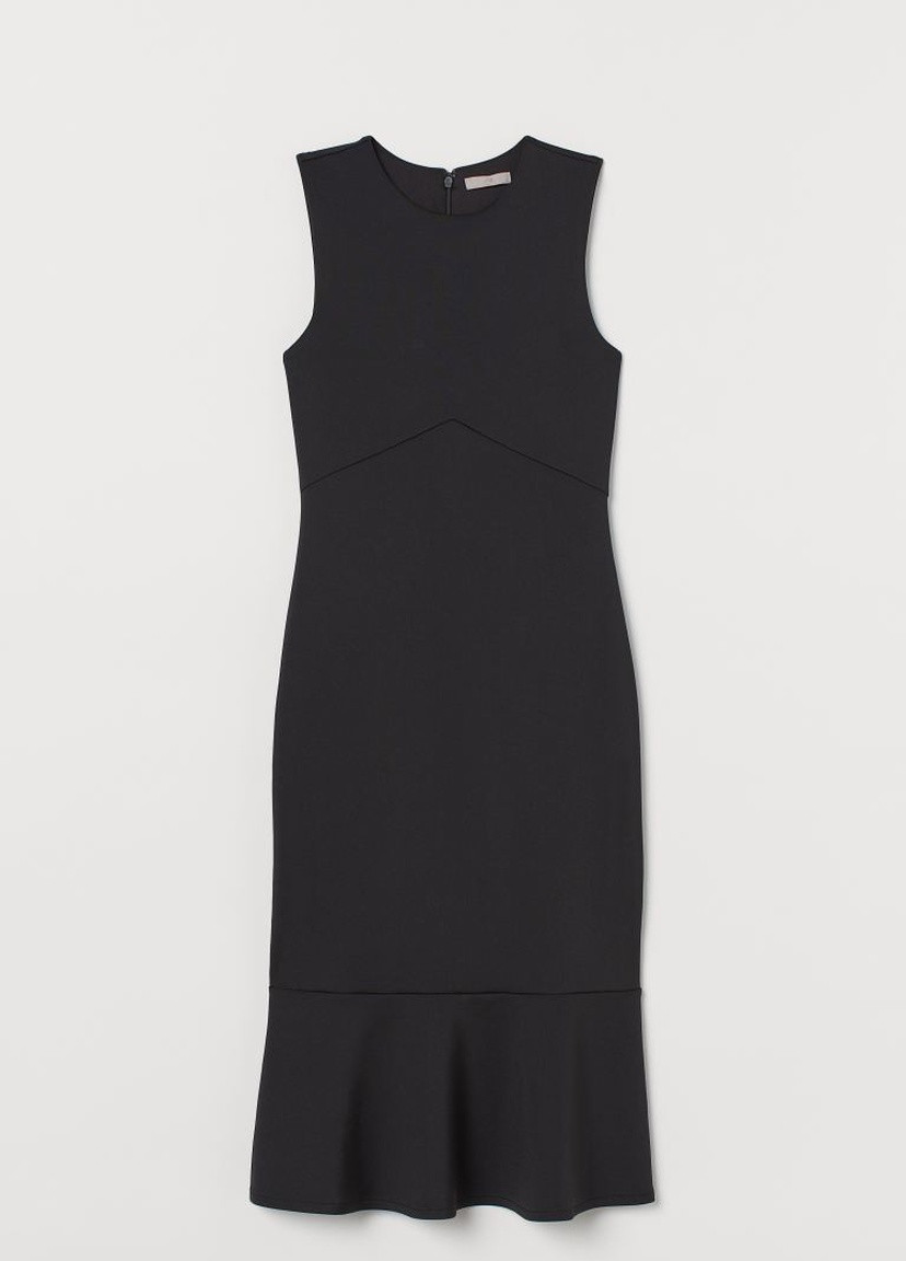 Чорна кежуал облягаюча сукня H&M однотонна