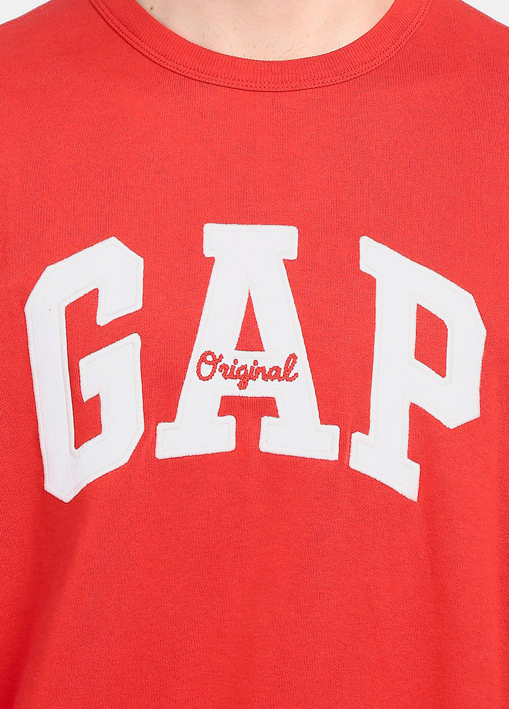 Gap світшот логотип червоний кежуал трикотаж, поліестер
