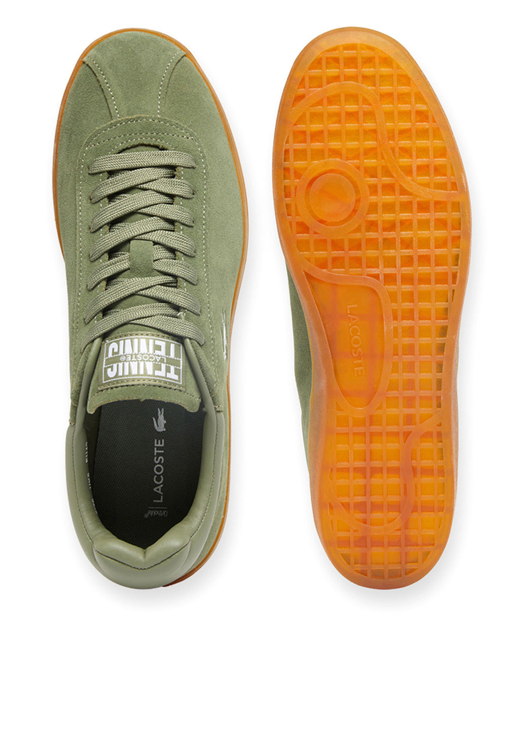 Оливковые (хаки) демисезонные кроссовки Lacoste Baseshot