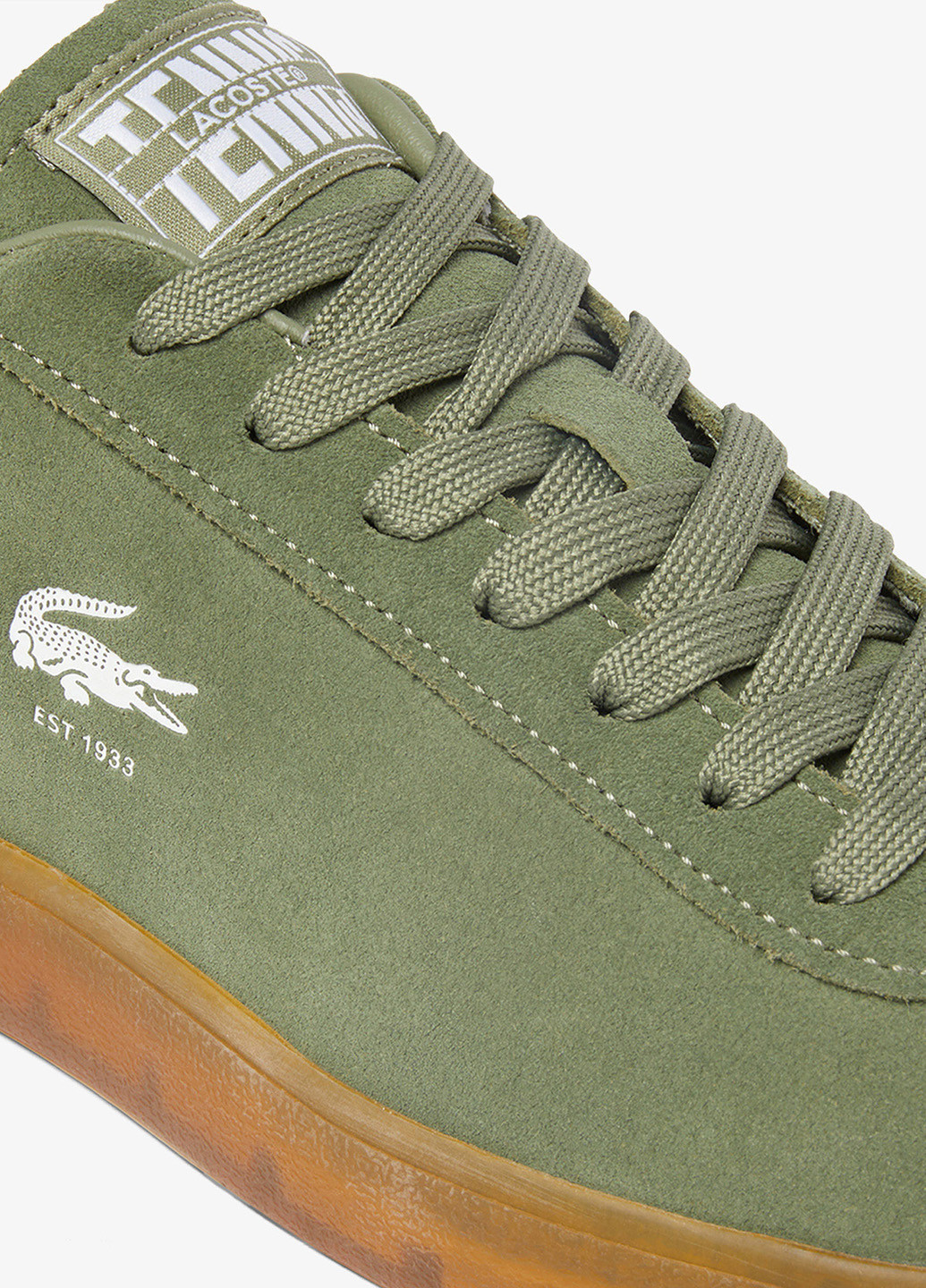 Оливковые (хаки) демисезонные кроссовки Lacoste Baseshot