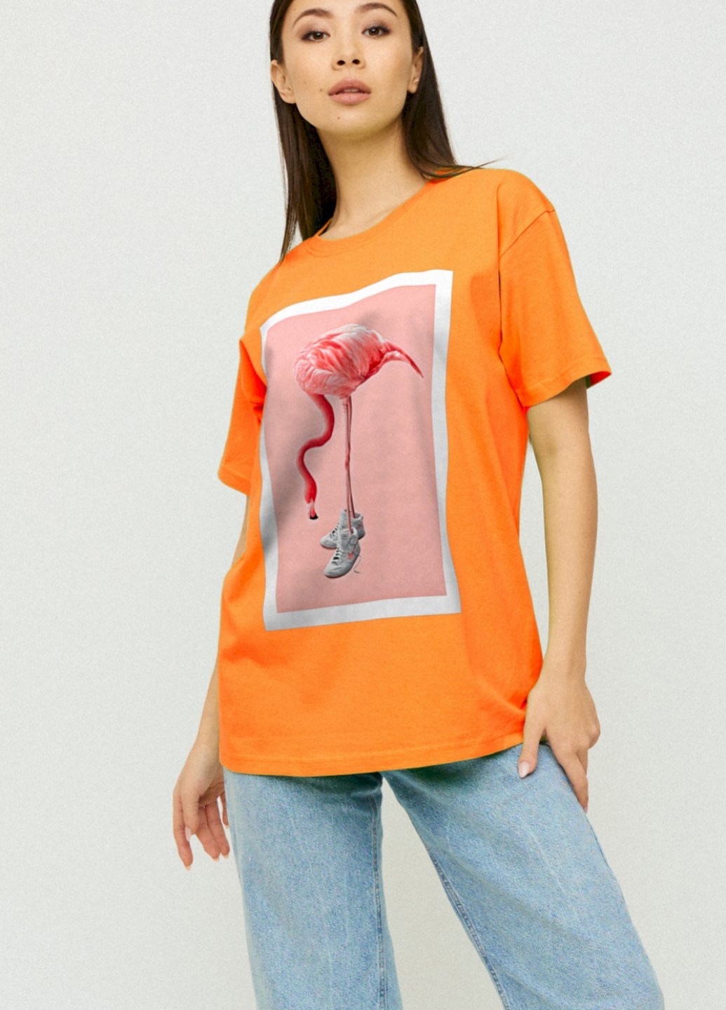 Помаранчева демісезон футболка oversize / air print / YAPPI