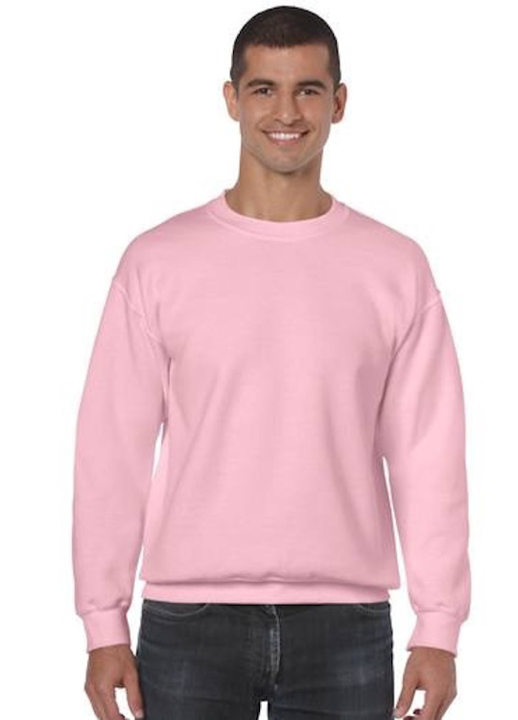 Светло-розовый свитшот Port & Company однотонный без декора (361959956)