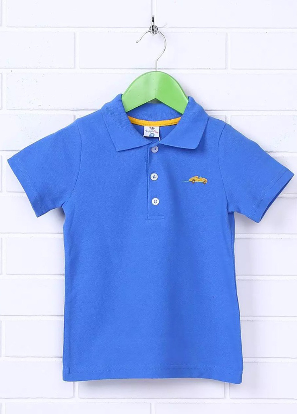 Светло-синяя детская футболка-поло для мальчика Topolino с рисунком