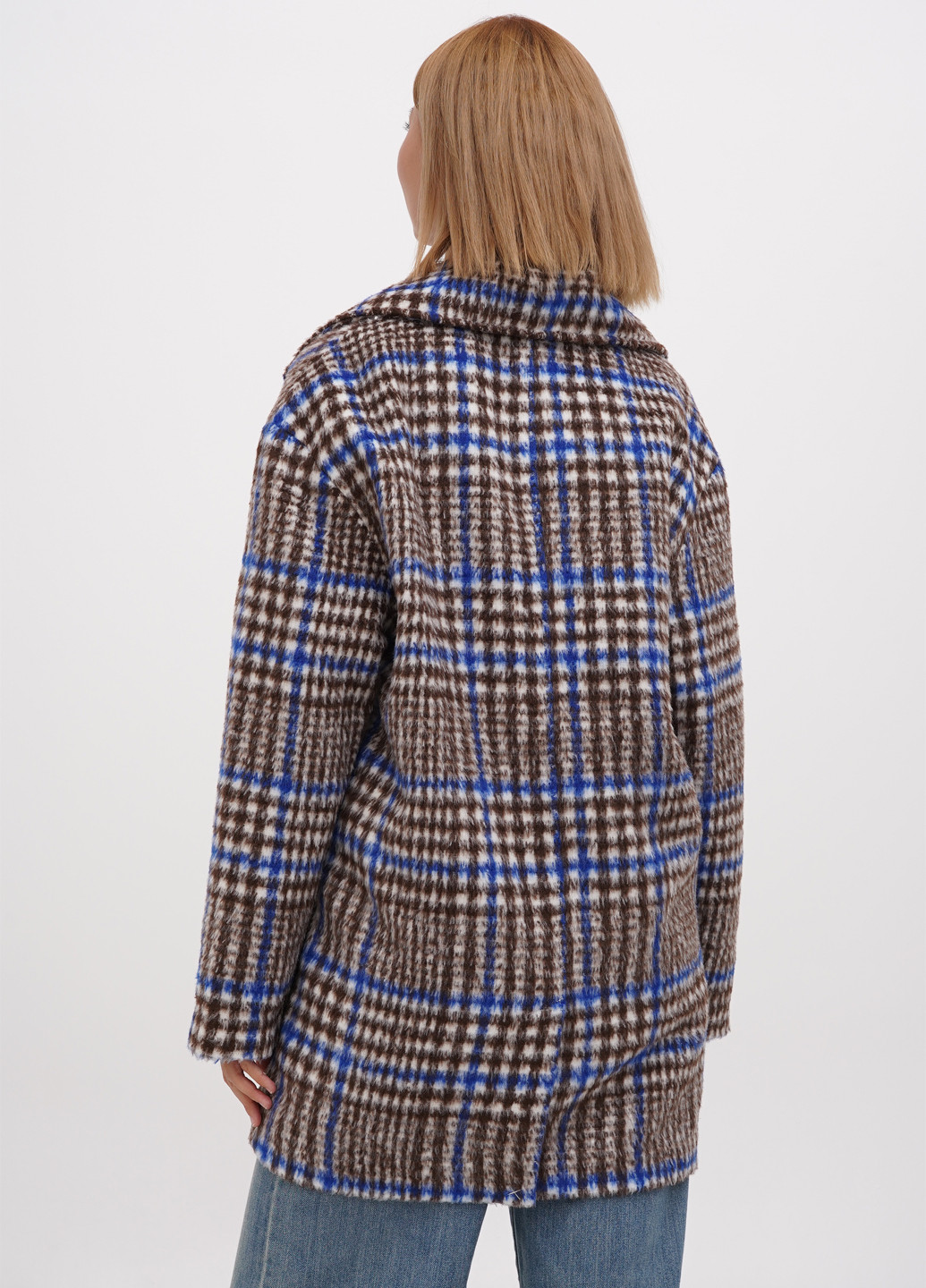 Комбіноване Кежуал пальто двобортне Monki в клітинку