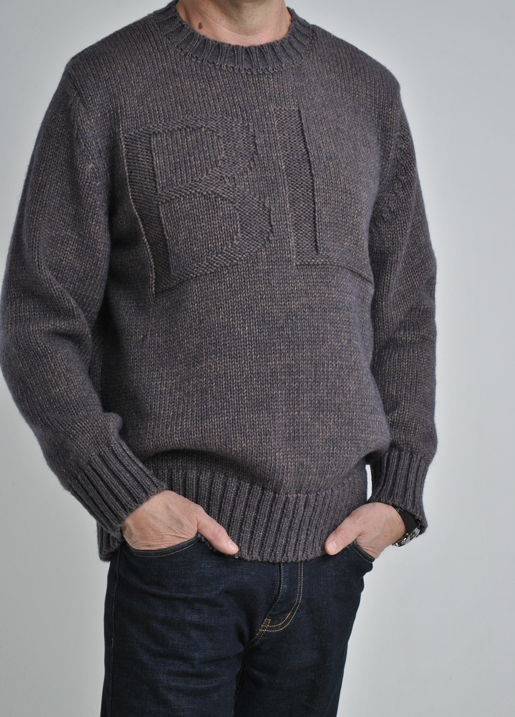 Комбинированный зимний свитер с буквами Berta Lucci