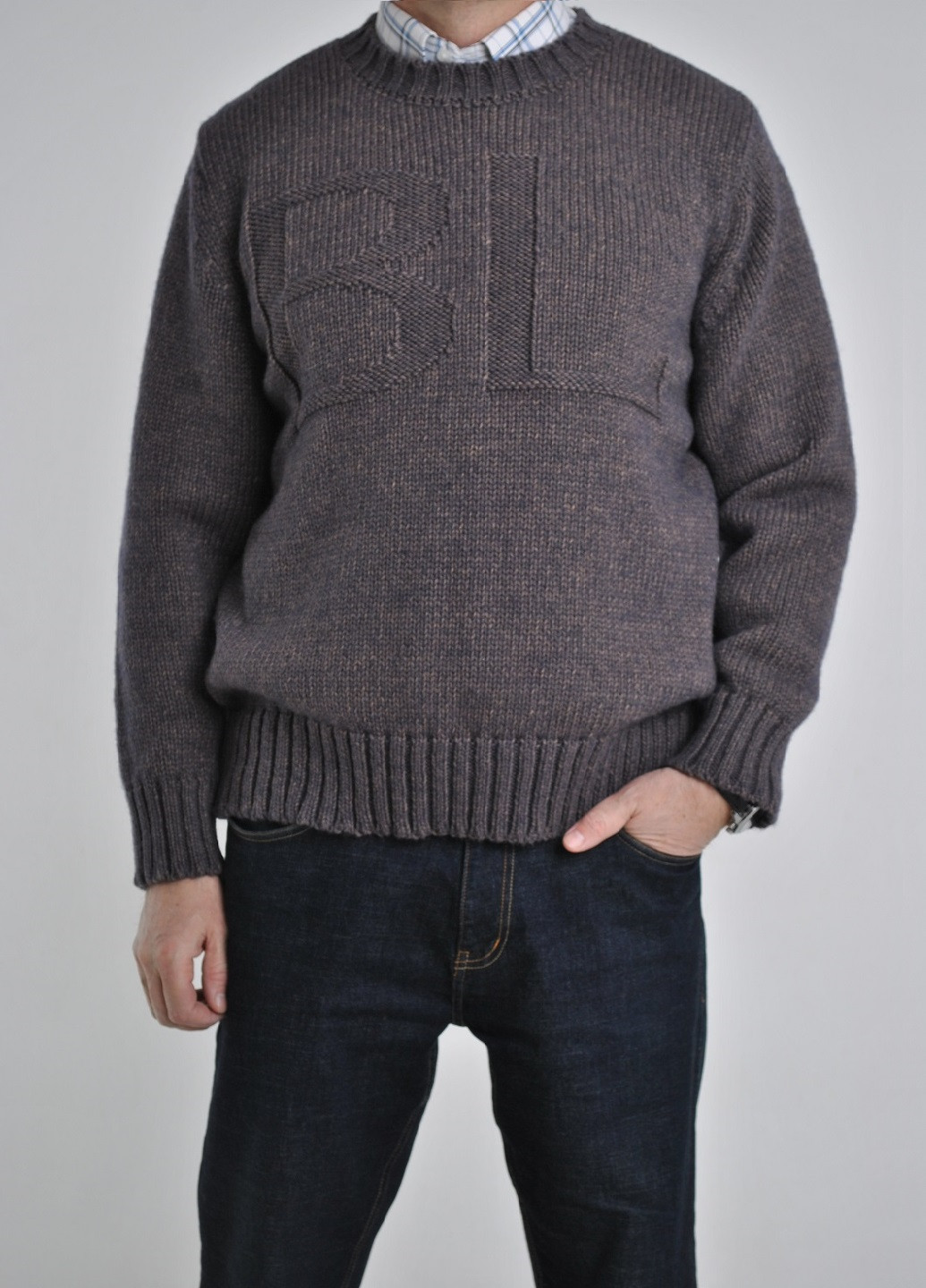 Комбинированный зимний свитер с буквами Berta Lucci