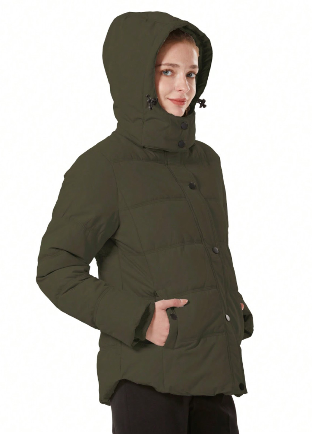 Оливковая (хаки) зимняя куртка SHEIN
