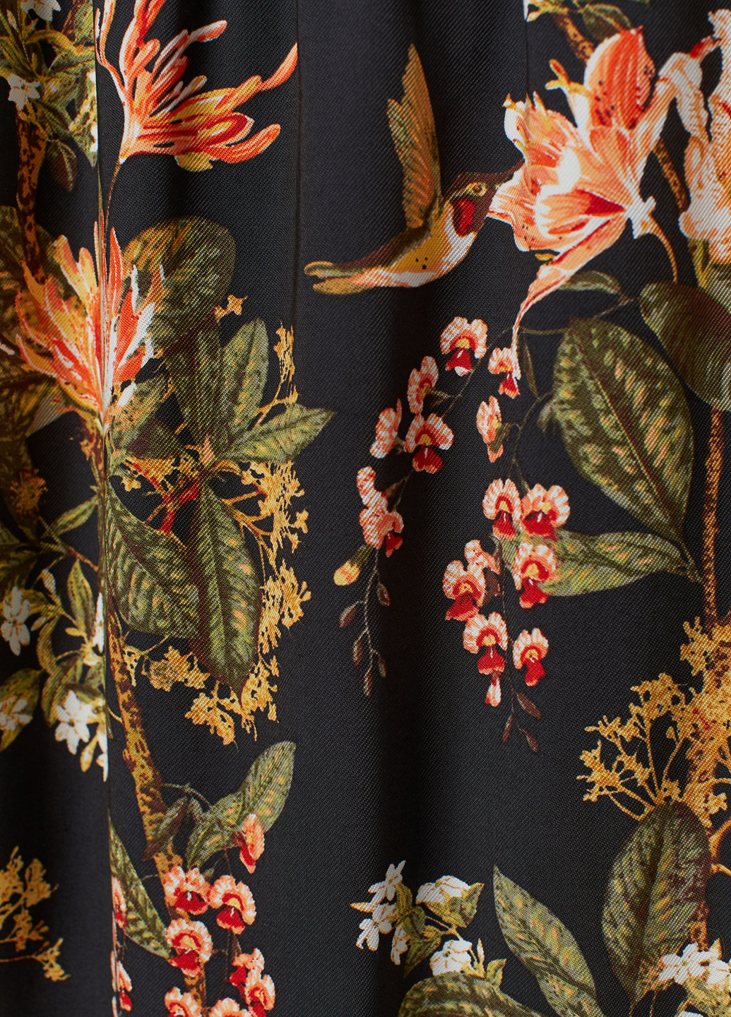 Темно-серая кэжуал цветочной расцветки юбка H&M клешированная