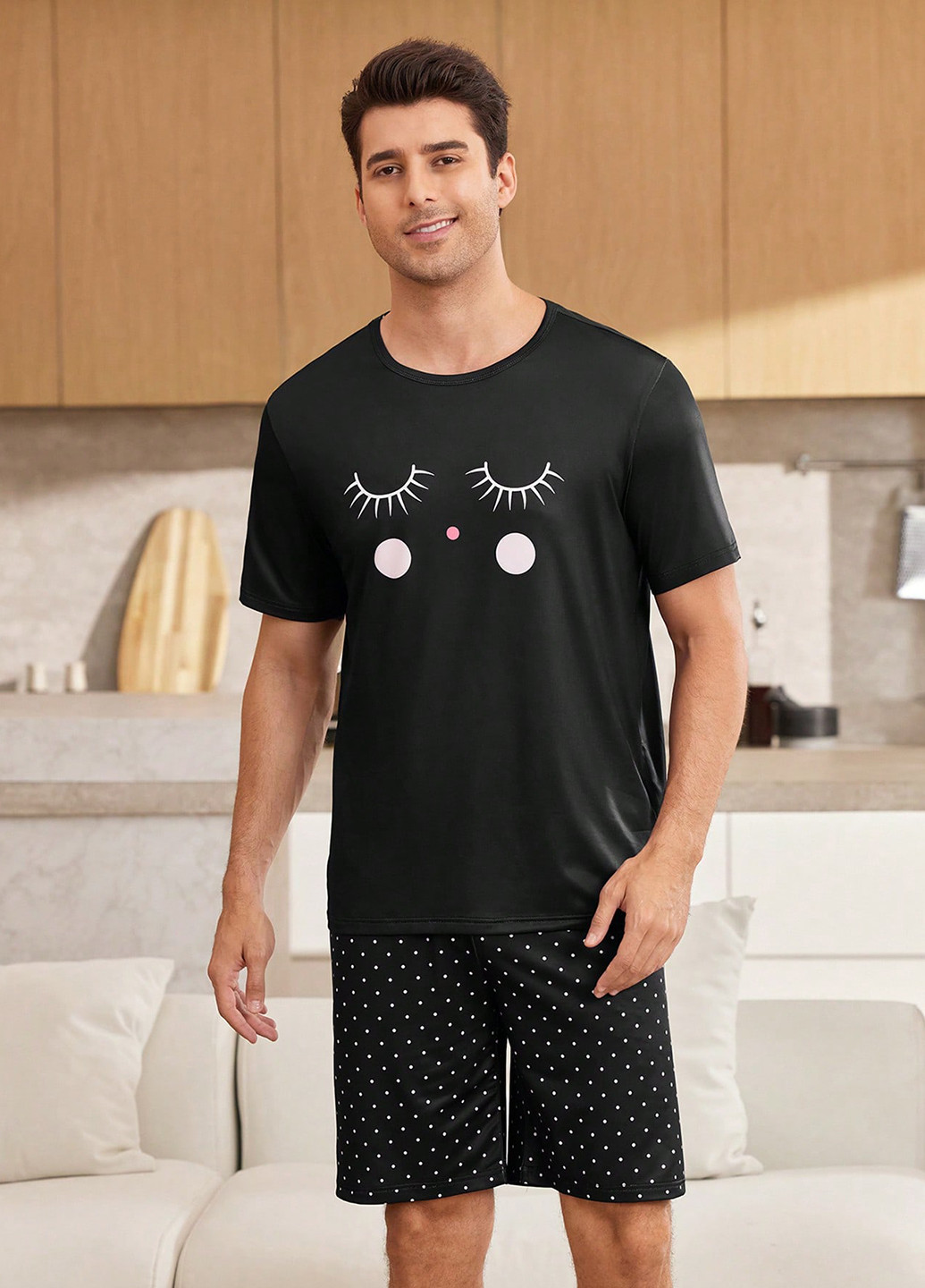 Пижама (футболка, шорты) SHEIN (366090846)