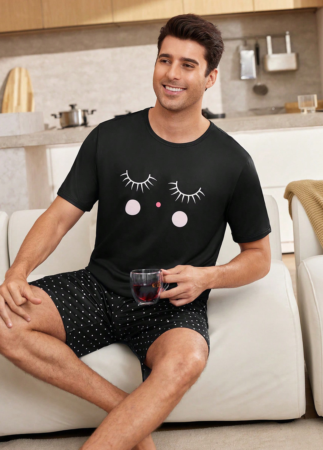 Пижама (футболка, шорты) SHEIN (366090846)